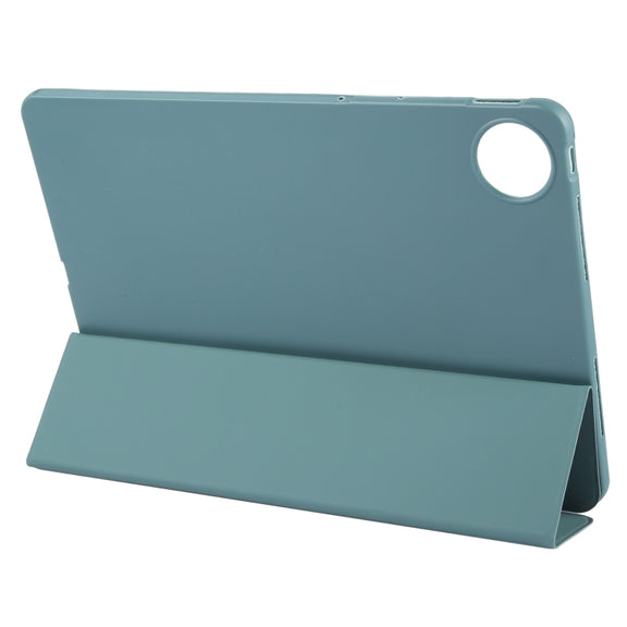 For Huawei MatePad Pro 11 2022/2024 Tri-fold Silicone Leather Tablet Case(Dark Green)