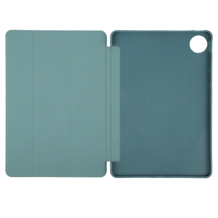 For Huawei MatePad Pro 11 2022/2024 Tri-fold Silicone Leather Tablet Case(Dark Green)