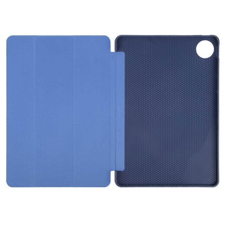 For Huawei MatePad Pro 11 2022/2024 Tri-fold Silicone Leather Tablet Case(Dark Blue)