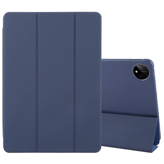 For Huawei MatePad Pro 11 2022/2024 Tri-fold Silicone Leather Tablet Case(Dark Blue)