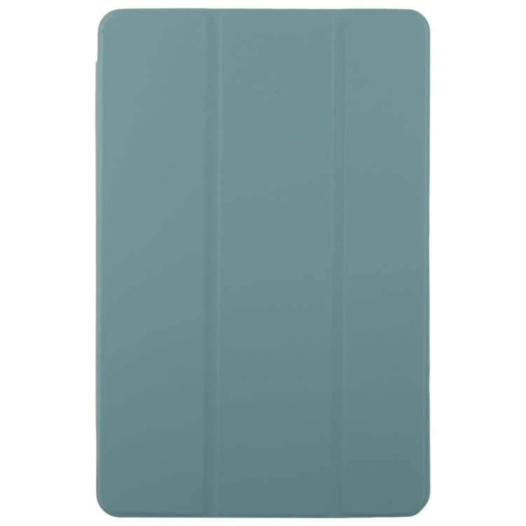 For Huawei MatePad SE 11 2024 Tri-fold Silicone Leather Tablet Case(Dark Green)