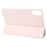 For Huawei MatePad SE 11 2024 Tri-fold Silicone Leather Tablet Case(Pink)