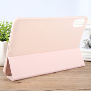 For Huawei MatePad SE 11 2024 Tri-fold Silicone Leather Tablet Case(Pink)