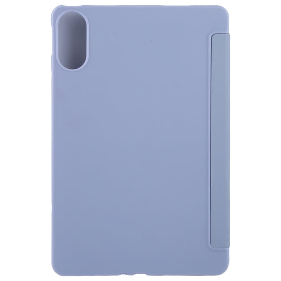 For Huawei MatePad SE 11 2024 Tri-fold Silicone Leather Tablet Case(Lavender)