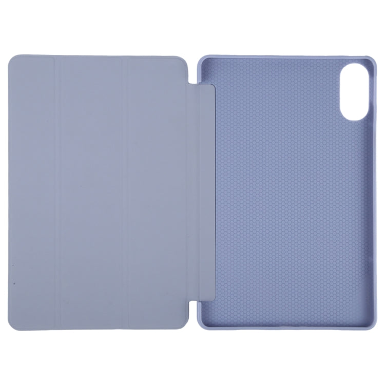 For Huawei MatePad SE 11 2024 Tri-fold Silicone Leather Tablet Case(Lavender)