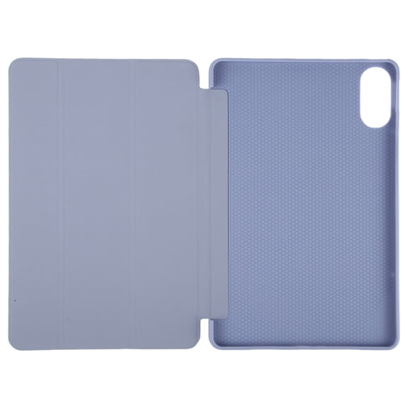 For Huawei MatePad SE 11 2024 Tri-fold Silicone Leather Tablet Case(Lavender)