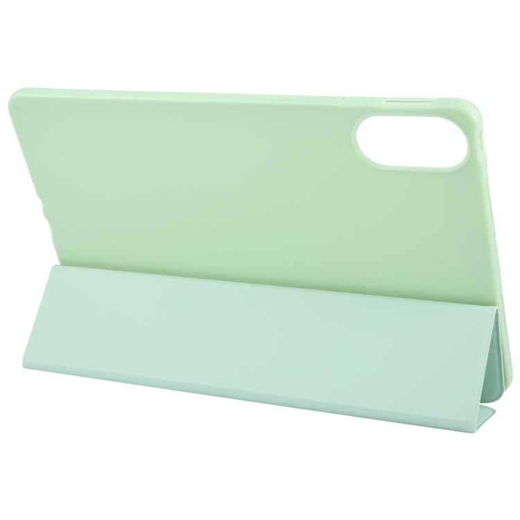 For Huawei MatePad SE 11 2024 Tri-fold Silicone Leather Tablet Case(Green)