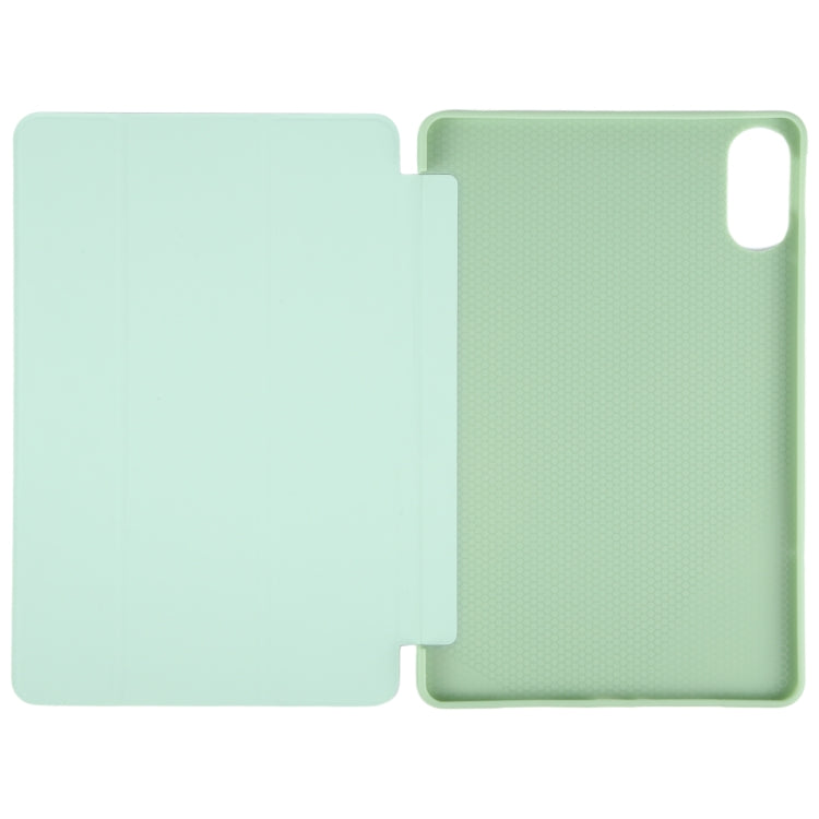 For Huawei MatePad SE 11 2024 Tri-fold Silicone Leather Tablet Case(Green)