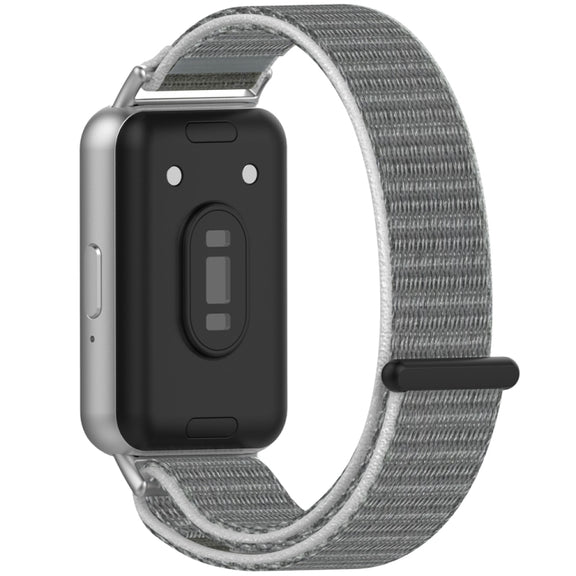 For Samsung Galaxy Fit 3 Nylon Loop Hook and Loop Fastener Watch Band(Seashell)