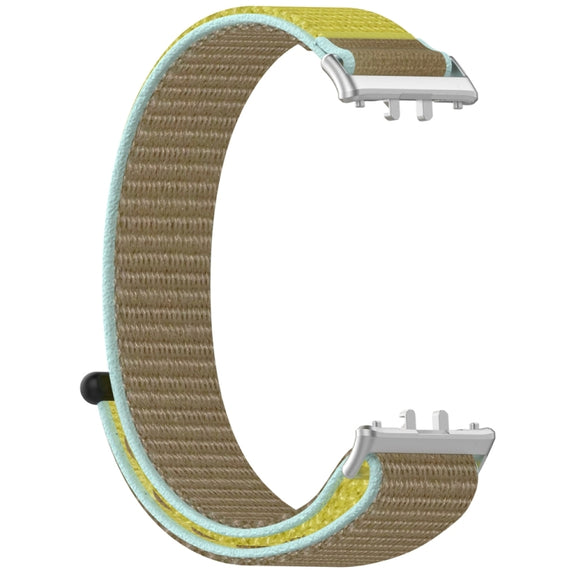 For Samsung Galaxy Fit 3 Nylon Loop Hook and Loop Fastener Watch Band(Camel)