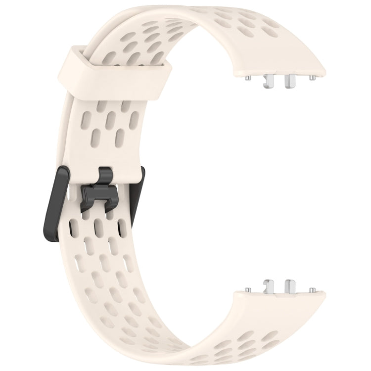 For Samsung Galaxy Fit 3 Hole Style Dual Buckle Silicone Watch Band(Starlight)
