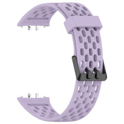 For Samsung Galaxy Fit 3 Hole Style Dual Buckle Silicone Watch Band(Purple)