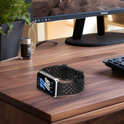 For Samsung Galaxy Fit 3 Hole Style Dual Buckle Silicone Watch Band(Dark Green)