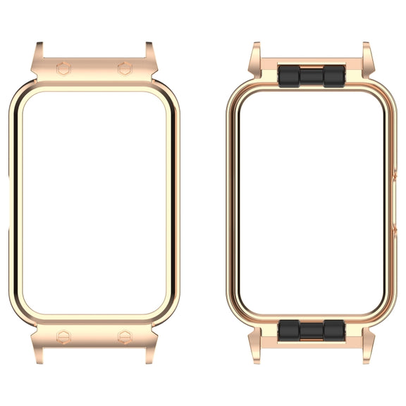 For Samsung Galaxy Fit 3 18mm Metal Frame Watch Protective Case(Rose Gold)