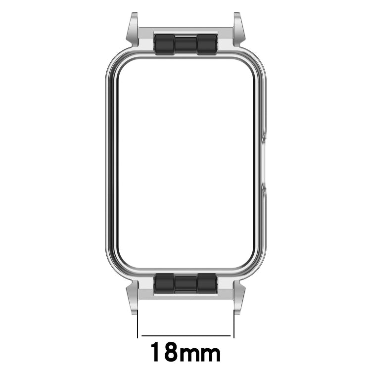 For Samsung Galaxy Fit 3 18mm Metal Frame Watch Protective Case(Rose Gold)