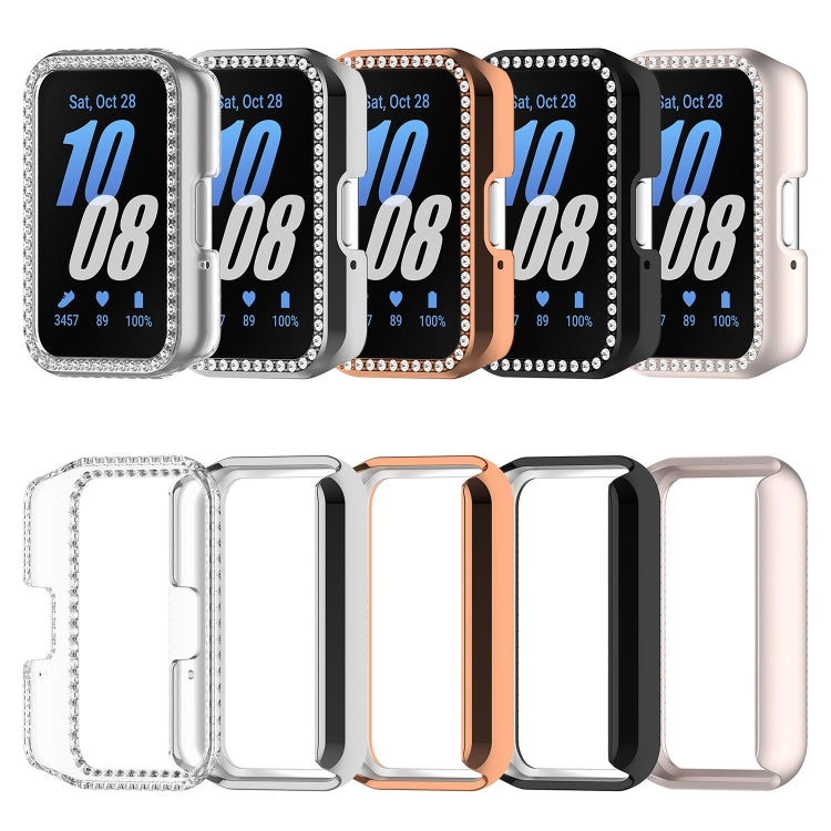 For Samsung Galaxy Fit 3 Diamond Half Pack Hollow PC Watch Protective Case(Starlight)