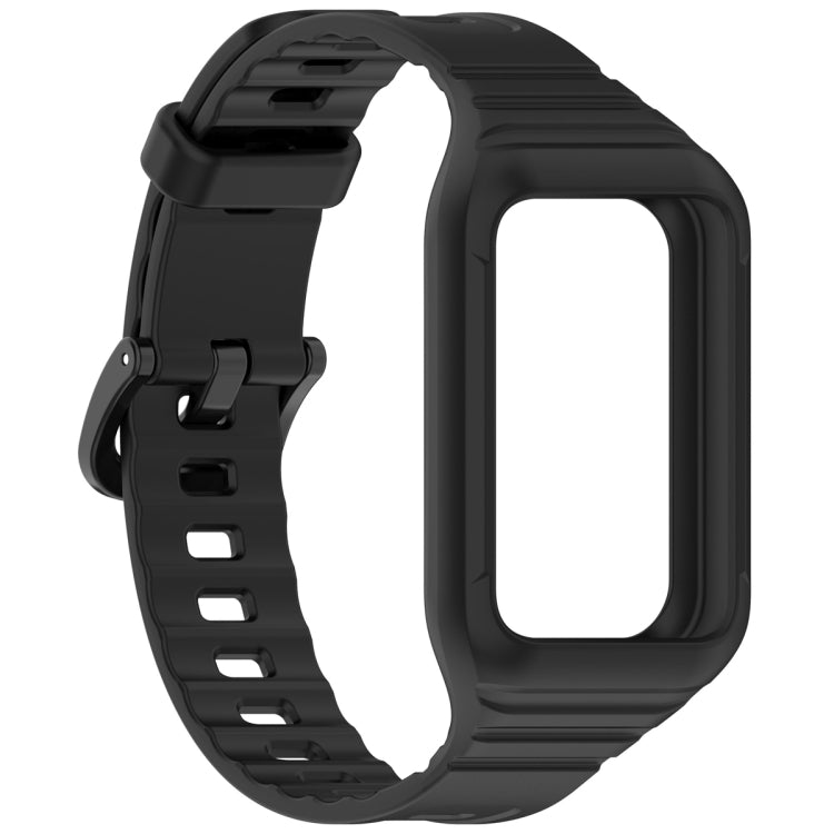 For Honor Band 9 Armor Integrated Silicone Watch Band(Black)