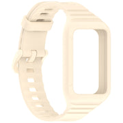 For Honor Band 10 / 9 Armor Integrated Silicone Watch Band(Creamy White)