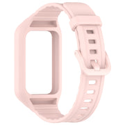 For Honor Band 9 Armor Integrated Silicone Watch Band(Light Pink)