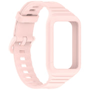 For Honor Band 9 Armor Integrated Silicone Watch Band(Light Pink)