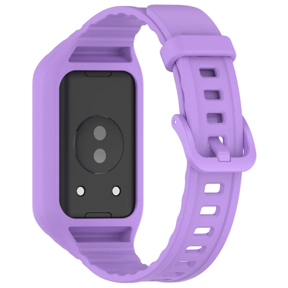 For Honor Band 9 Armor Integrated Silicone Watch Band(Purple)