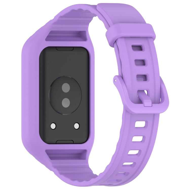 For Honor Band 9 Armor Integrated Silicone Watch Band(Purple)