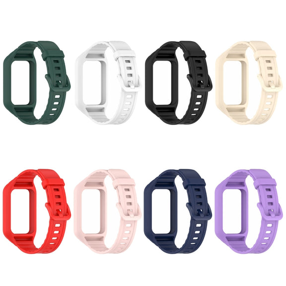 For Honor Band 9 Armor Integrated Silicone Watch Band(Light Pink)