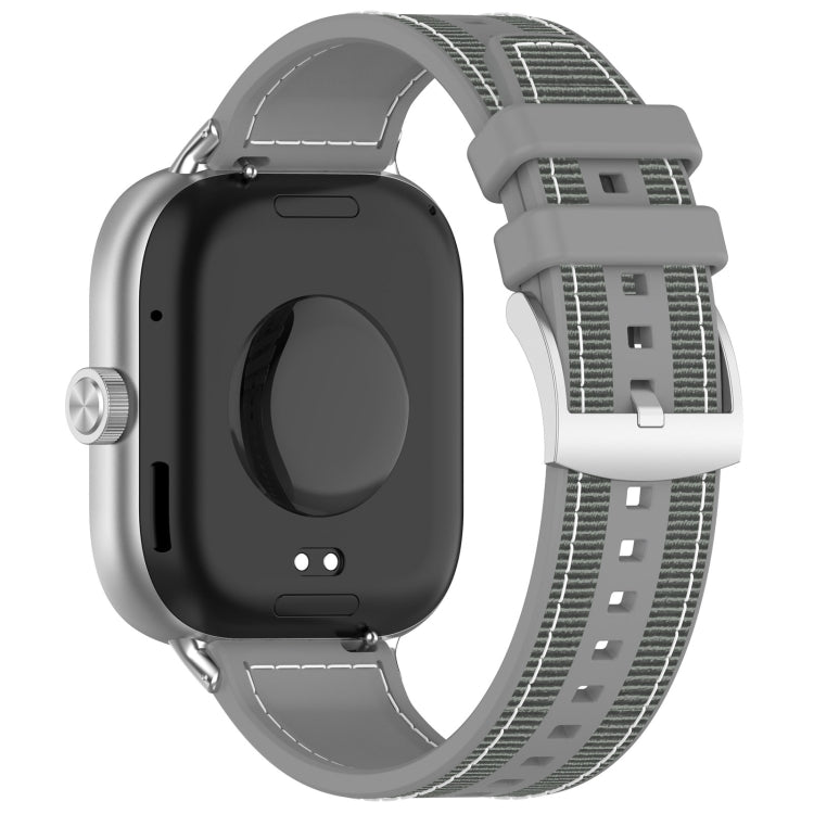 For Xiaomi Mi Band 8 Pro / Redmi Watch 4 Official Buckle Hybrid Nylon Braid Silicone Watch Band(Grey)