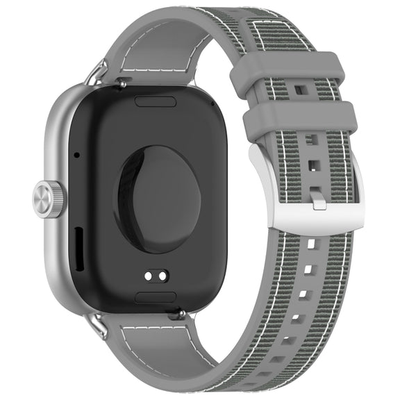 For Xiaomi Mi Band 8 Pro / Redmi Watch 4 Official Buckle Hybrid Nylon Braid Silicone Watch Band(Grey)