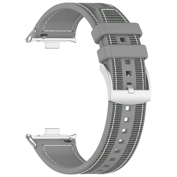 For Xiaomi Mi Band 8 Pro / Redmi Watch 4 Official Buckle Hybrid Nylon Braid Silicone Watch Band(Grey)
