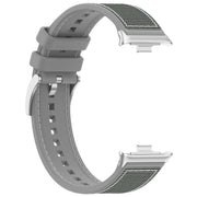 For Xiaomi Mi Band 8 Pro / Redmi Watch 4 Official Buckle Hybrid Nylon Braid Silicone Watch Band(Grey)