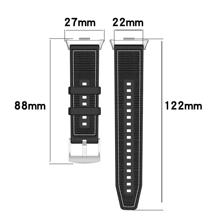For Xiaomi Mi Band 8 Pro / Redmi Watch 4 Official Buckle Hybrid Nylon Braid Silicone Watch Band(Grey)