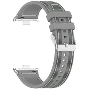 For Xiaomi Mi Band 8 Pro / Redmi Watch 4 Ordinary Buckle Hybrid Nylon Braid Silicone Watch Band(Grey)