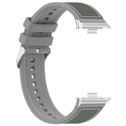 For Xiaomi Mi Band 8 Pro / Redmi Watch 4 Ordinary Buckle Hybrid Nylon Braid Silicone Watch Band(Grey)