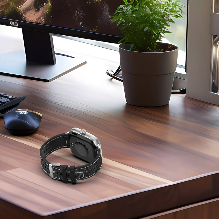 For Xiaomi Mi Band 8 Pro / Redmi Watch 4 Ordinary Buckle Hybrid Nylon Braid Silicone Watch Band(Grey)