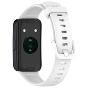 For Huawei Band 10 / 9 / 8 Solid Color Colorful Buckle Silicone Watch Band(White)