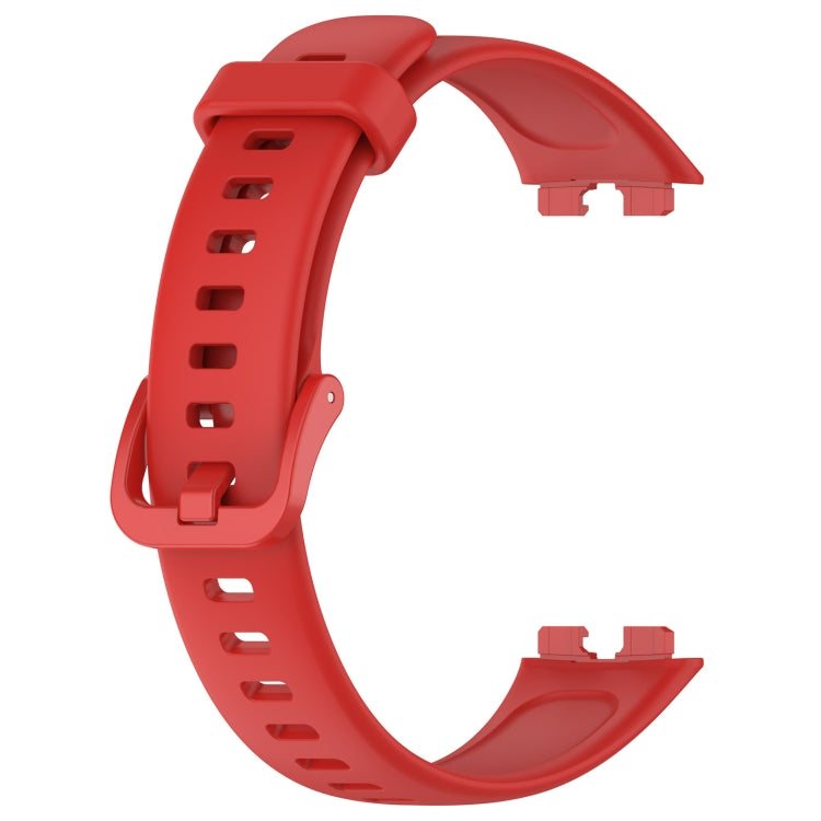 For Huawei Band 10 / 9 / 8 Solid Color Colorful Buckle Silicone Watch Band(Red)