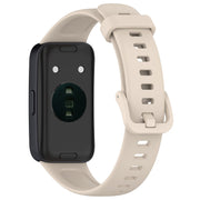 For Huawei Band 10 / 9 / 8 Solid Color Colorful Buckle Silicone Watch Band(Ivory White)