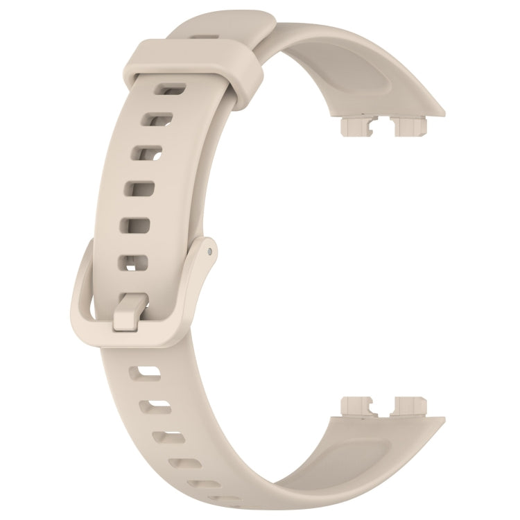 For Huawei Band 10 / 9 / 8 Solid Color Colorful Buckle Silicone Watch Band(Ivory White)