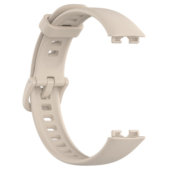 For Huawei Band 10 / 9 / 8 Solid Color Colorful Buckle Silicone Watch Band(Ivory White)