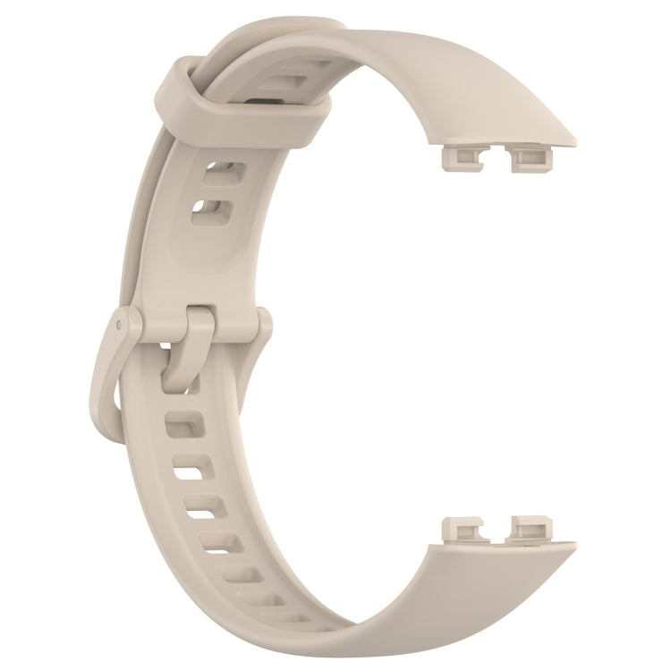 For Huawei Band 10 / 9 / 8 Solid Color Colorful Buckle Silicone Watch Band(Ivory White)
