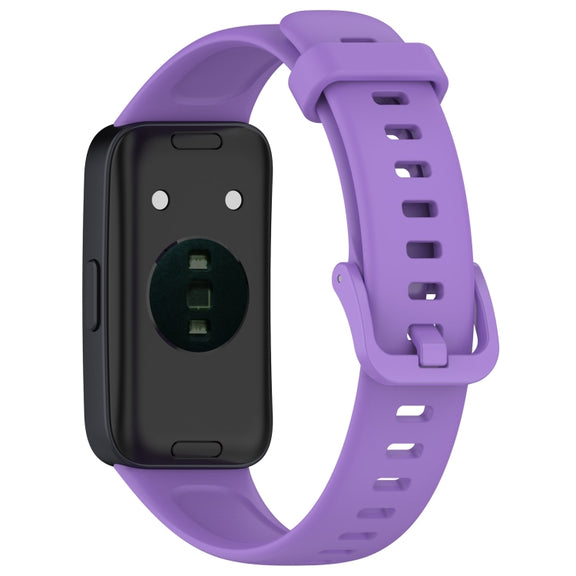 For Huawei Band 9 / 9 NFC Solid Color Colorful Buckle Silicone Watch Band(Purple)