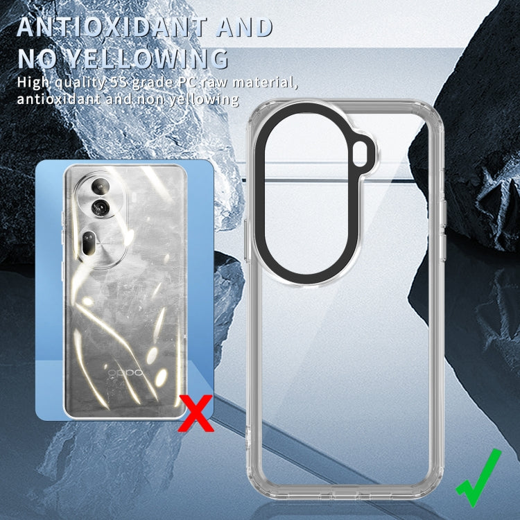 For OPPO Reno11 Global Transparent Acrylic + TPU Shockproof Phone Case(Transparent Black)