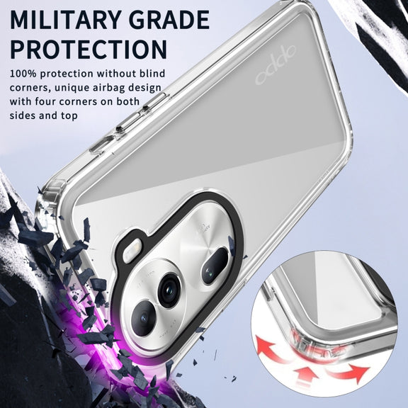 For OPPO Reno11 Global Transparent Acrylic + TPU Shockproof Phone Case(Transparent Black)