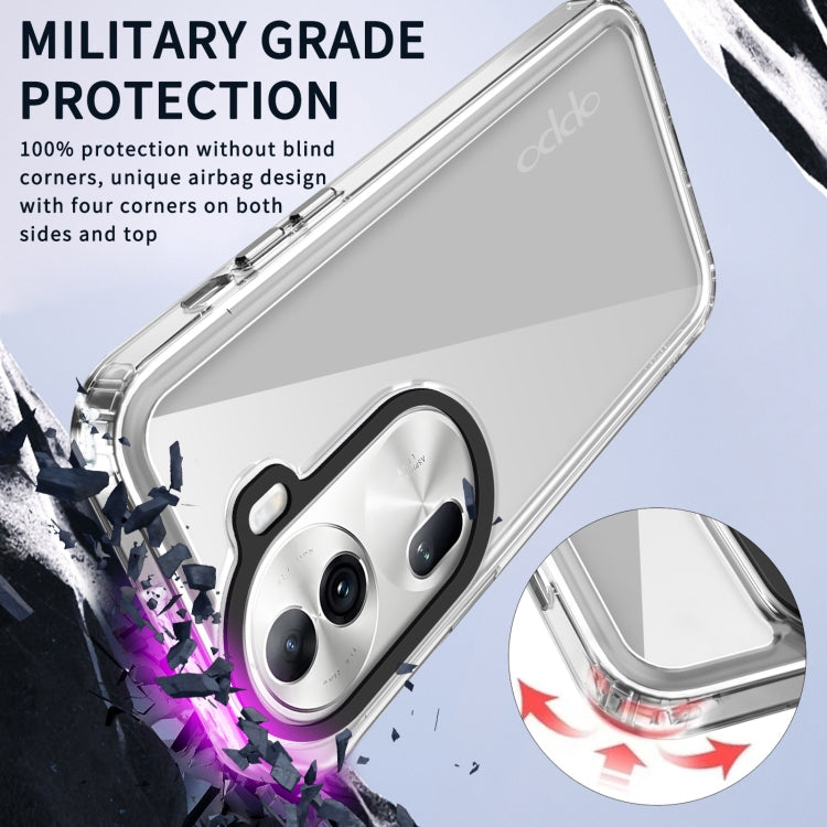 For OPPO Reno11 Global Transparent Acrylic + TPU Shockproof Phone Case(Transparent Black)