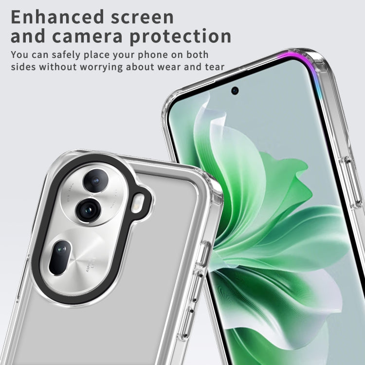For OPPO Reno11 Global Transparent Acrylic + TPU Shockproof Phone Case(Transparent Black)