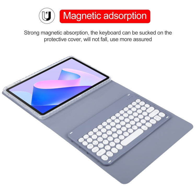 For Huawei MatePad 11 2023 / 2021 Round Button Bluetooth Keyboard Rotatable Holder Leather Case(Lavender Purple)