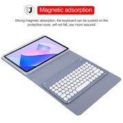 For Huawei MatePad 11 2023 / 2021 Round Button Bluetooth Keyboard Rotatable Holder Leather Case(Lavender Purple)