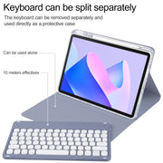 For Huawei MatePad 11 2023 / 2021 Round Button Bluetooth Keyboard Rotatable Holder Leather Case(Lavender Purple)