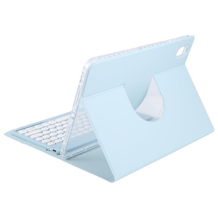 For Huawei MatePad Air 11.5 Round Button Bluetooth Keyboard Rotatable Holder Leather Case(Sky Blue)